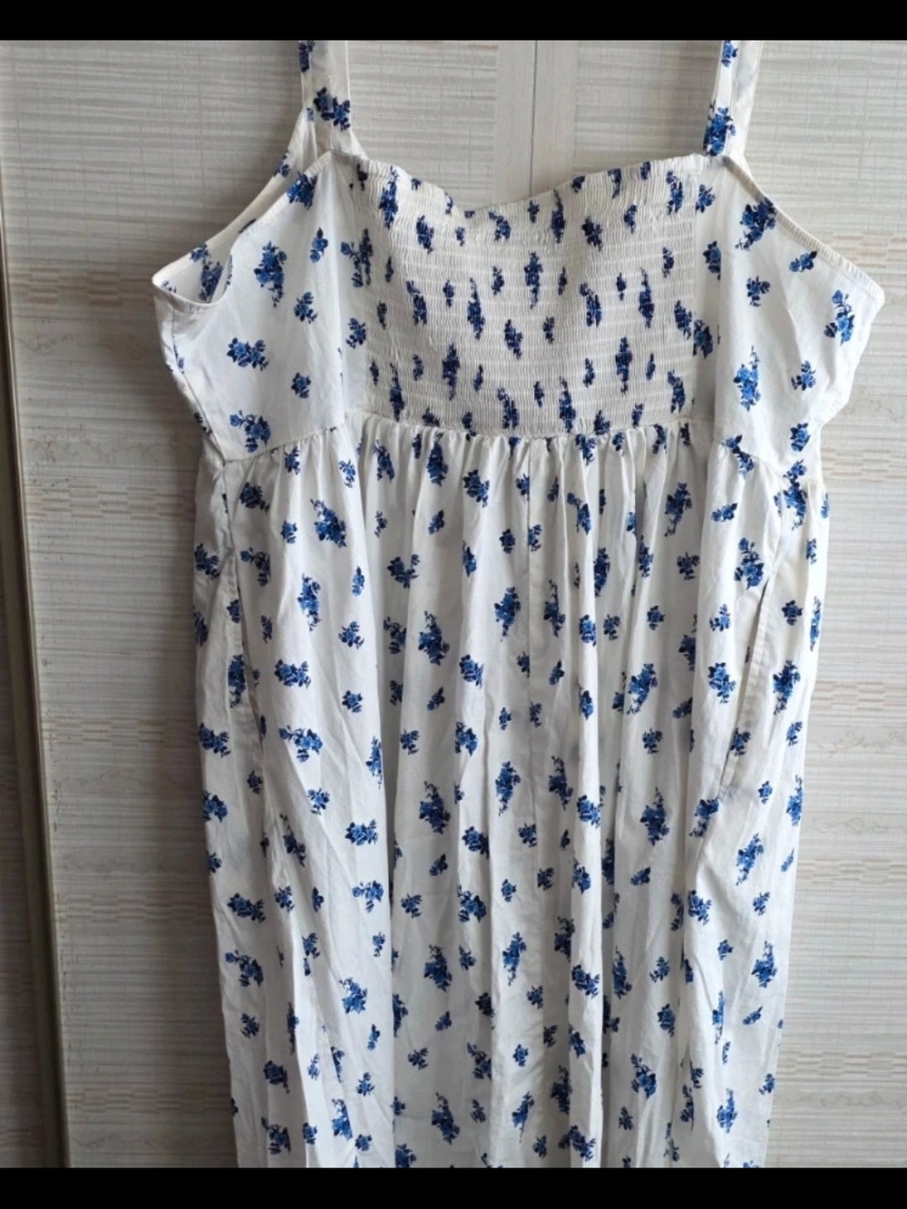 Ava & Viv White Midi Dress with Blue Floral Print Size 1X - Picture 7 of 8